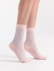 Levante Clara Wool Cashmere Chevron Crew Sock, Rosette product photo View 04 S