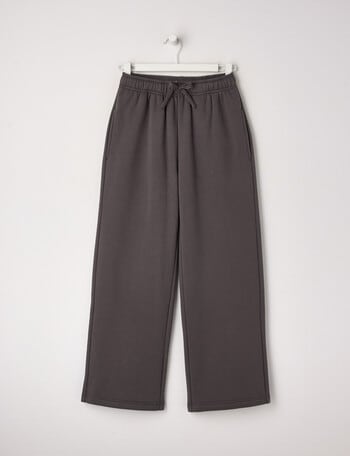 Switch Bows Wide Leg Trackpant, Charcoal & Pink product photo