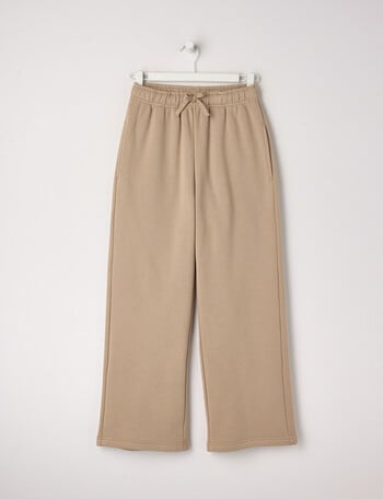 Switch Bows Wide Leg Trackpant, Natural & Pink product photo