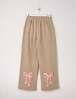 Switch Bows Wide Leg Trackpant, Natural & Pink product photo View 02 S