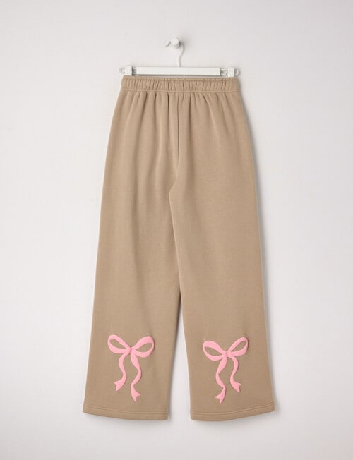 Switch Bows Wide Leg Trackpant, Natural & Pink product photo View 02 L