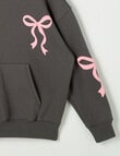 Switch Bows Oversized Hoodie, Charcoal & Pink product photo View 02 S
