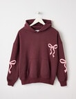 Switch Bows Oversized Hoodie, Plum product photo