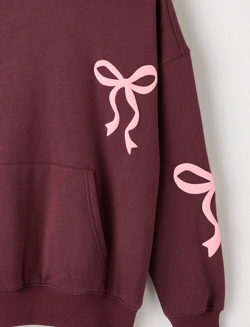 Switch Bows Oversized Hoodie, Plum product photo View 03 L