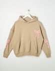 Switch Bows Oversized Hoodie, Natural & Pink product photo