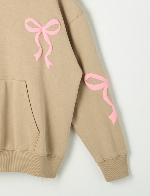Switch Bows Oversized Hoodie, Natural & Pink product photo View 02 L