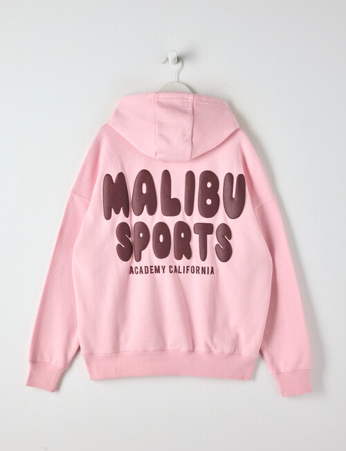 Switch Malibu Sports Oversized Hoodie, Baby Pink & Red Velvet product photo View 02 L