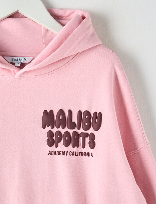 Switch Malibu Sports Oversized Hoodie, Baby Pink & Red Velvet product photo View 03 L