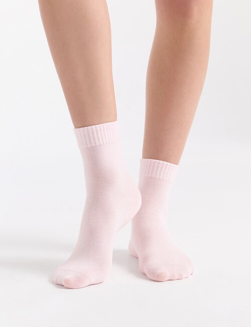Ambra Organic Cotton Rib Top Crew Socks, 2-Pack, Grey Marle & Dahlia product photo View 03 L