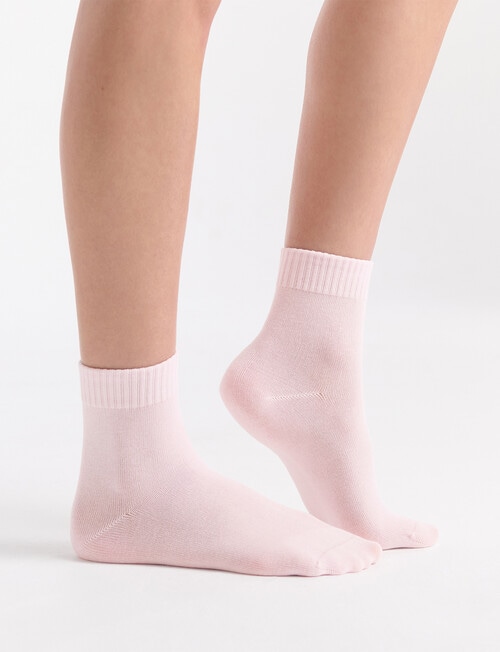 Ambra Organic Cotton Rib Top Crew Socks, 2-Pack, Grey Marle & Dahlia product photo View 04 L