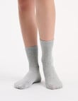 Ambra Organic Cotton Rib Top Crew Socks, 2-Pack, Grey Marle & Dahlia product photo View 05 S
