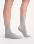 Ambra Organic Cotton Rib Top Crew Socks, 2-Pack, Grey Marle & Dahlia product photo View 06 S