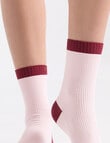 Ambra Organic Cotton 2 Tone Rib Crew Socks, Dahlia product photo View 05 S