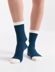 Ambra Organic Cotton 2 Tone Rib Crew Socks, Empress product photo View 03 S