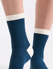 Ambra Organic Cotton 2 Tone Rib Crew Socks, Empress product photo View 05 S