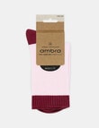 Ambra Organic Cotton 2 Tone Rib Crew Socks, Dahlia product photo