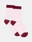 Ambra Organic Cotton 2 Tone Rib Crew Socks, Dahlia product photo View 02 S