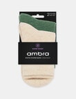 Ambra Waffle Crew Socks, 2-Pack, Bone & Fern product photo