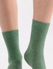 Ambra Waffle Crew Socks, 2-Pack, Bone & Fern product photo View 07 S