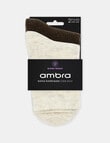 Ambra Waffle Crew Socks, 2-Pack, Cream & Coffee product photo
