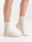 Ambra Waffle Crew Socks, 2-Pack, Cream & Coffee product photo View 04 S