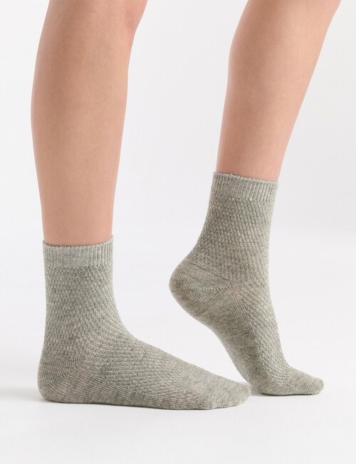 Ambra Waffle Crew Socks, 2-Pack, Grey Marle & Empress product photo View 04 L