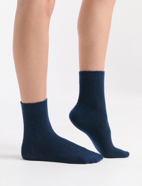 Ambra Waffle Crew Socks, 2-Pack, Grey Marle & Empress product photo View 06 L