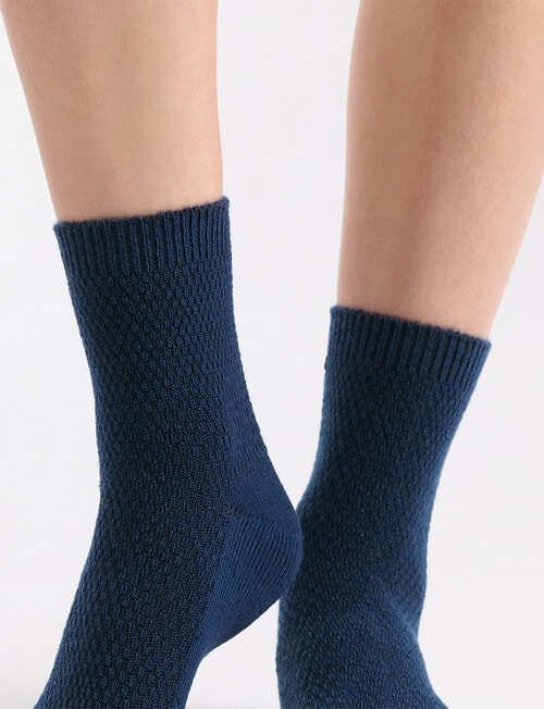 Ambra Waffle Crew Socks, 2-Pack, Grey Marle & Empress product photo View 07 L