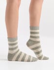 Ambra Winter Stripe Crew Socks, Grey Marle product photo View 04 S