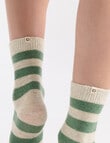 Ambra Winter Stripe Crew Socks, Fern product photo View 06 S