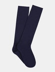 Ambra Bamboo Knee Hi Socks, 2-Pack, Navy product photo View 02 S