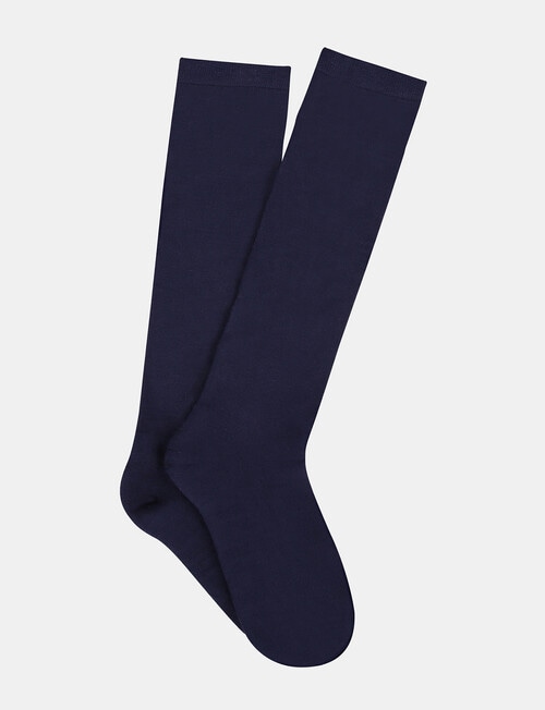 Ambra Bamboo Knee Hi Socks, 2-Pack, Navy product photo View 02 L
