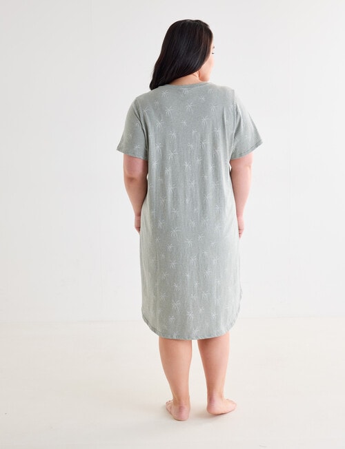 Studio Curve Sleep Palm T-Shirt Nightie, Sage Marle product photo View 02 L