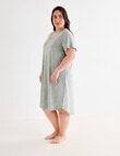 Studio Curve Sleep Palm T-Shirt Nightie, Sage Marle product photo View 03 S