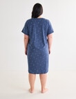 Studio Curve Sleep Leaf T-Shirt Nightie, Navy Marle product photo View 02 S