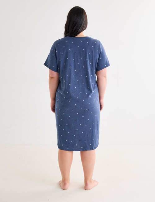 Studio Curve Sleep Leaf T-Shirt Nightie, Navy Marle product photo View 02 L