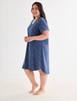 Studio Curve Sleep Leaf T-Shirt Nightie, Navy Marle product photo View 03 S