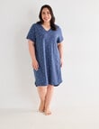 Studio Curve Sleep Leaf T-Shirt Nightie, Navy Marle product photo View 04 S