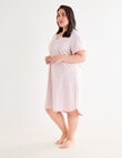 Studio Curve Sleep Heart T-Shirt Nightie, Pink product photo View 03 S