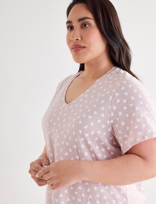 Studio Curve Sleep Heart T-Shirt Nightie, Pink product photo View 04 L