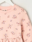 Mac & Ellie Floral Long Sleeve Fleece Dress, Dusk product photo View 02 S