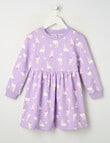 Mac & Ellie Bunny Long Sleeve Fleece Dress, Lilac product photo
