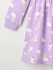 Mac & Ellie Bunny Long Sleeve Fleece Dress, Lilac product photo View 03 S