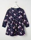 Mac & Ellie Unicorn Long Sleeve Fleece Dress, Navy product photo