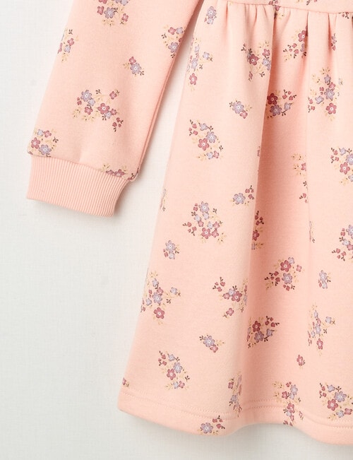 Mac & Ellie Floral Long Sleeve Fleece Dress, Dusk product photo View 03 L