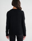 Ella J Merino Crew Neck Jumper, Black product photo View 02 S