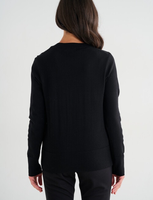 Ella J Merino Crew Neck Jumper, Black product photo View 02 L