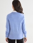 Ella J Merino Crew Neck Jumper, Pale Blue product photo View 02 S