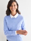 Ella J Merino Crew Neck Jumper, Pale Blue product photo View 05 S