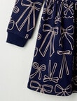 Mac & Ellie Bows Long Sleeve Fleece Dress, Navy product photo View 03 S